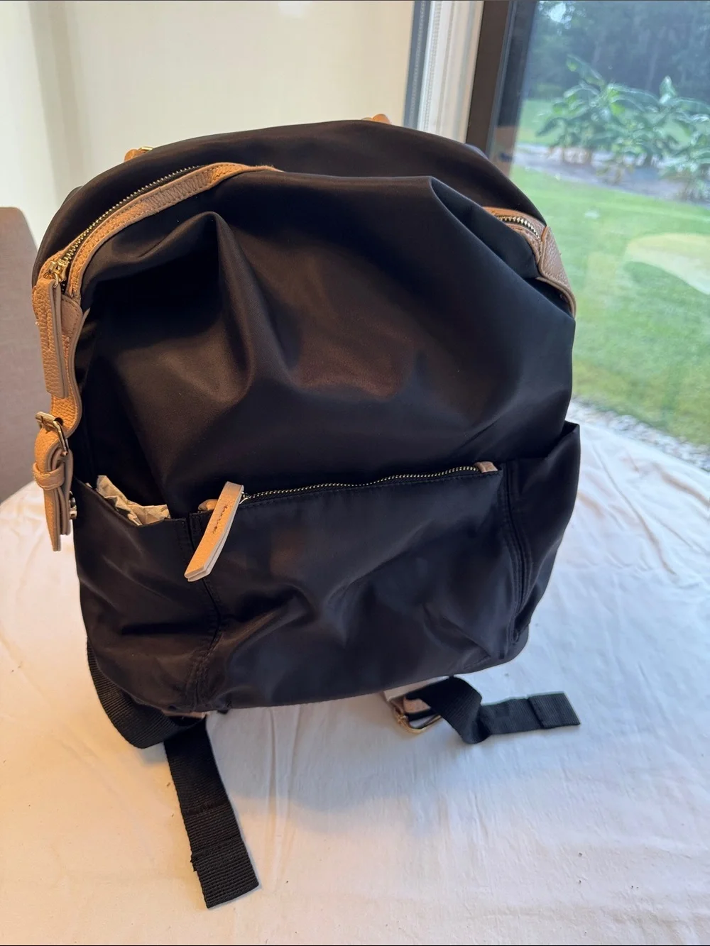 Tommy Bahama Black Backpack with Cream accents